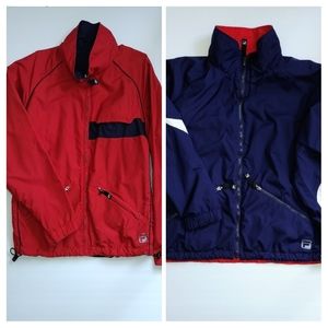 Vintage Fila Red and Blue/Blue and White Reversible Quarter Zip Jacket Medium